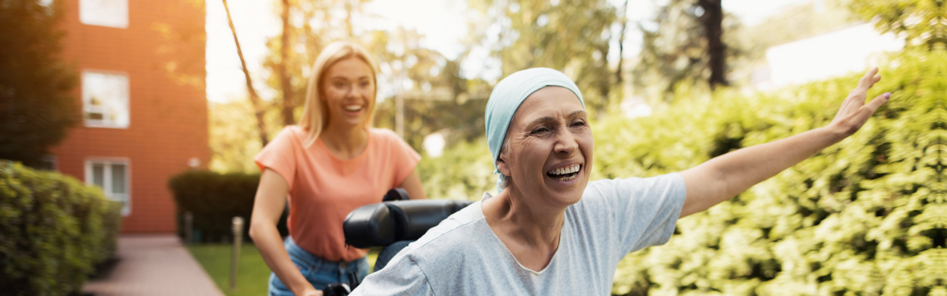 two women laughing